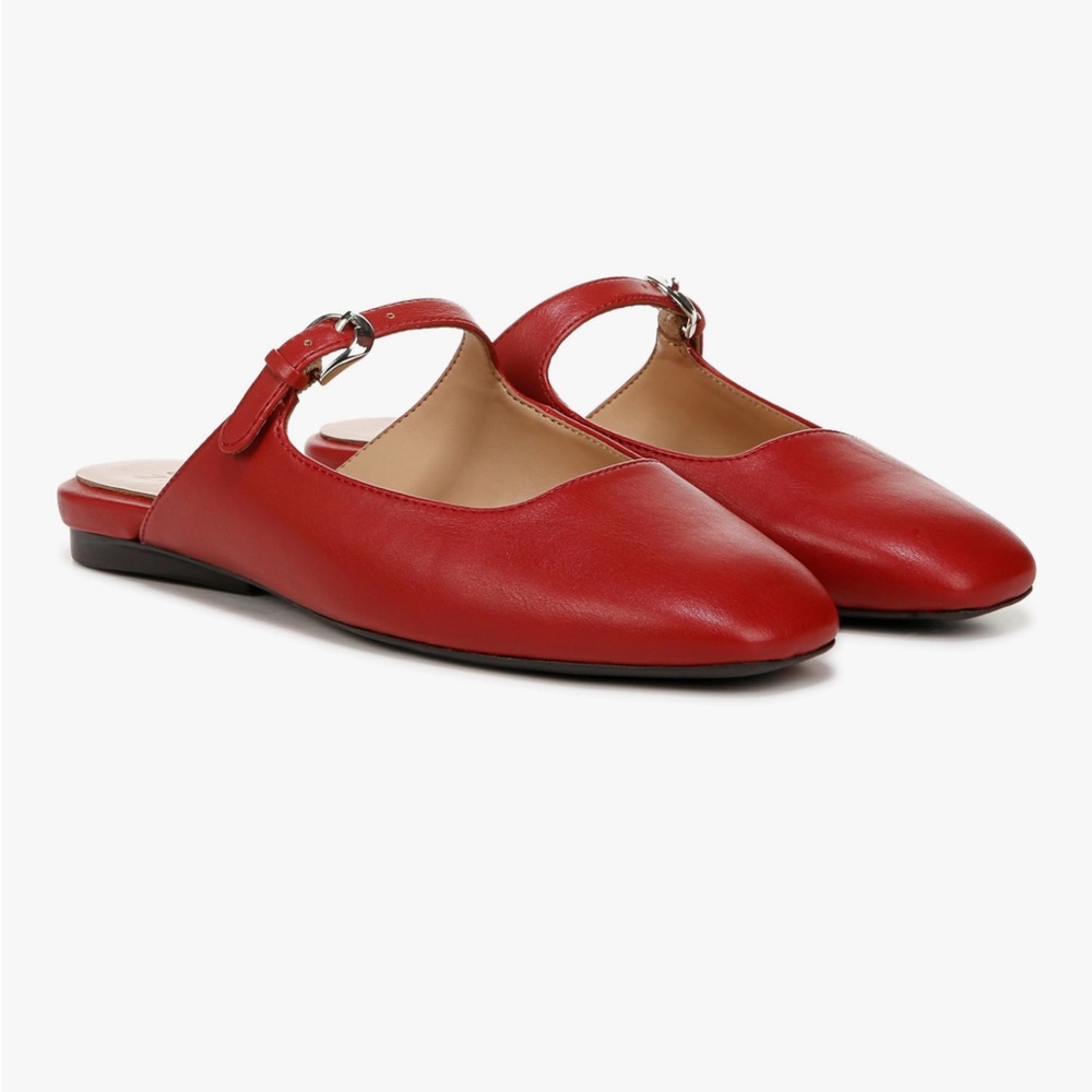 APPLE MARY JANE MULE in red faux leather